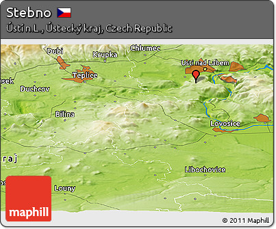 Physical Panoramic Map of Stebno