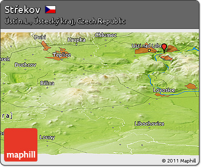 Physical Panoramic Map of Střekov