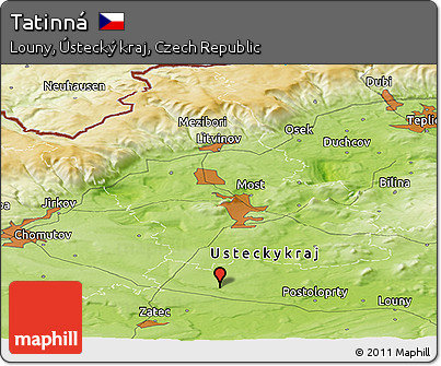 Physical Panoramic Map of Tatinná