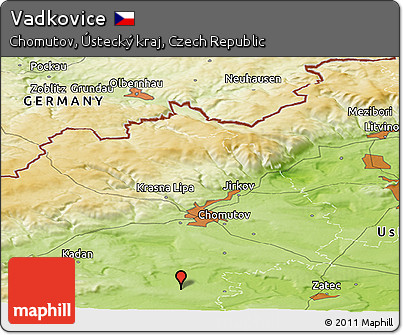 Physical Panoramic Map of Vadkovice