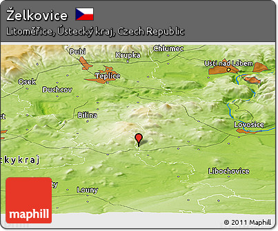 Physical Panoramic Map of Želkovice