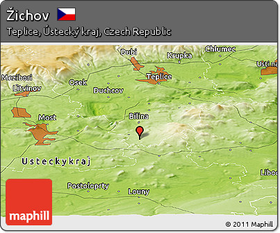 Physical Panoramic Map of Žichov