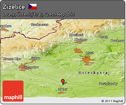Physical Panoramic Map of Žiželice
