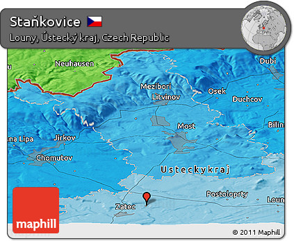 Political Panoramic Map of Staňkovice
