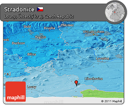 Political Panoramic Map of Stradonice