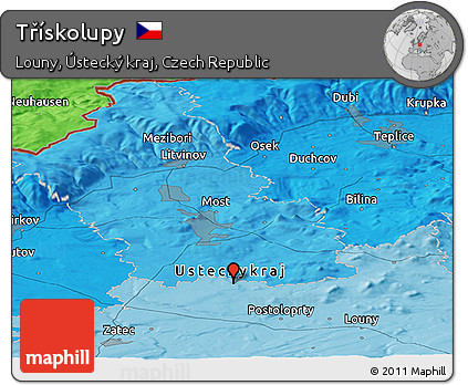 Political Panoramic Map of Třískolupy