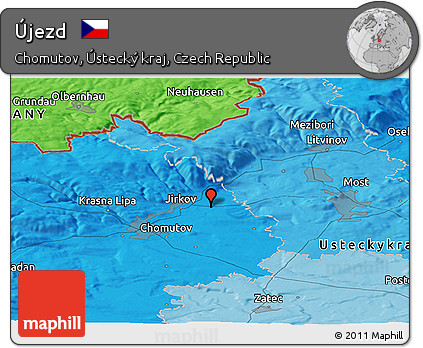Political Panoramic Map of Újezd