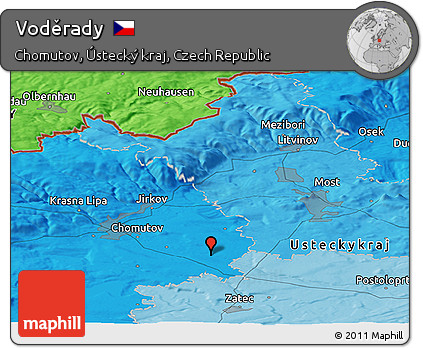 Political Panoramic Map of Voděrady