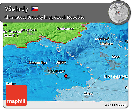 Political Panoramic Map of Všehrdy