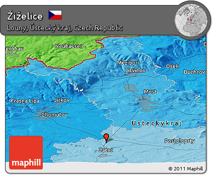 Political Panoramic Map of Žiželice