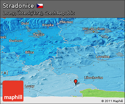 Political Panoramic Map of Stradonice