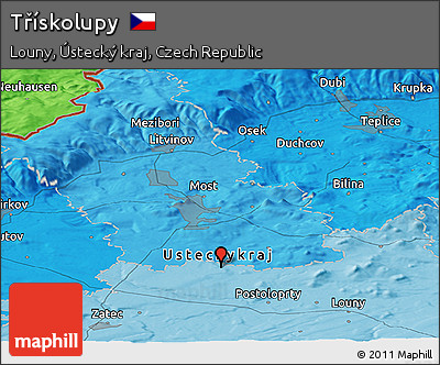 Political Panoramic Map of Třískolupy