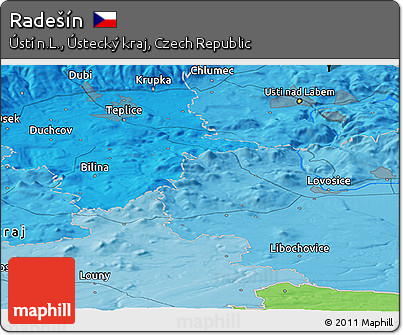 Political Panoramic Map of Radešín
