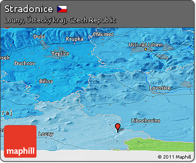 Political Panoramic Map of Stradonice