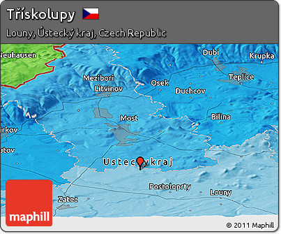 Political Panoramic Map of Třískolupy