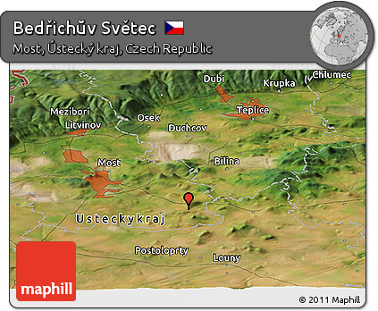 Satellite Panoramic Map of Bedřichŭv Světec