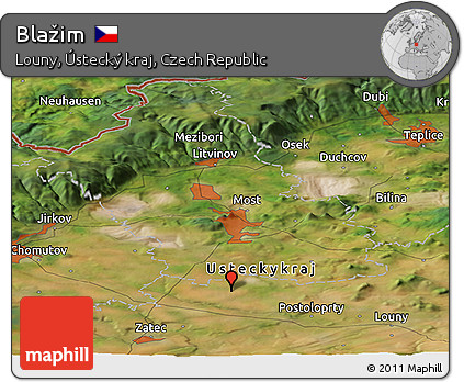 Satellite Panoramic Map of Blažim