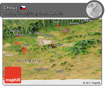 Satellite Panoramic Map of Chouč