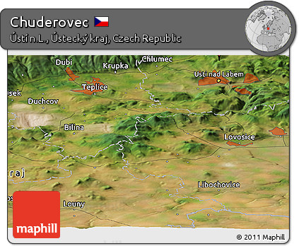 Satellite Panoramic Map of Chuderovec
