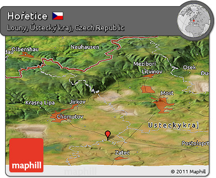 Satellite Panoramic Map of Hořetice