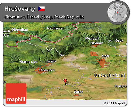 Satellite Panoramic Map of Hrušovany