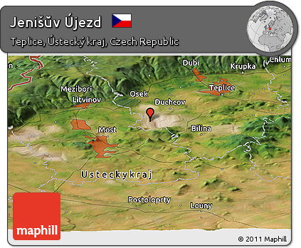 Satellite Panoramic Map of Jenišŭv Újezd