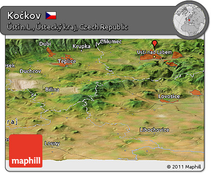 Satellite Panoramic Map of Kočkov