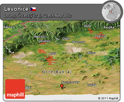 Satellite Panoramic Map of Levonice