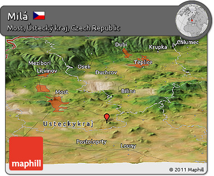 Satellite Panoramic Map of Milá