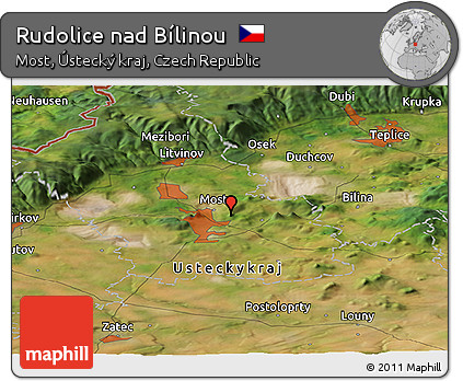 Satellite Panoramic Map of Rudolice Nad Bílinou