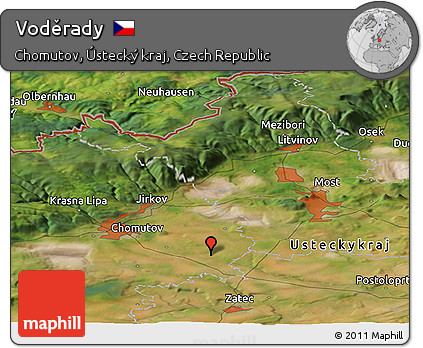 Satellite Panoramic Map of Voděrady