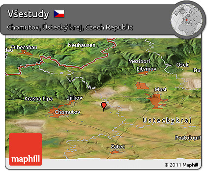 Satellite Panoramic Map of Všestudy