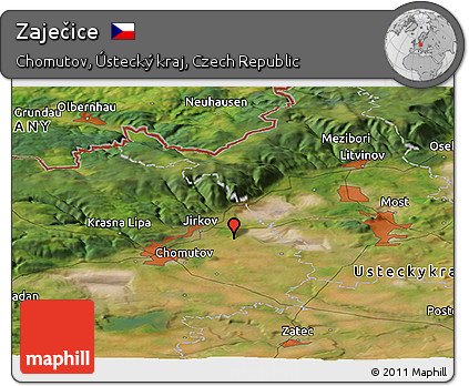 Satellite Panoramic Map of Zaječice