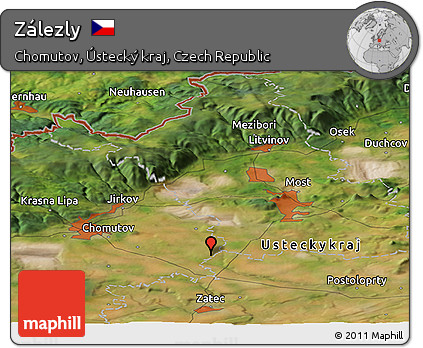 Satellite Panoramic Map of Zálezly