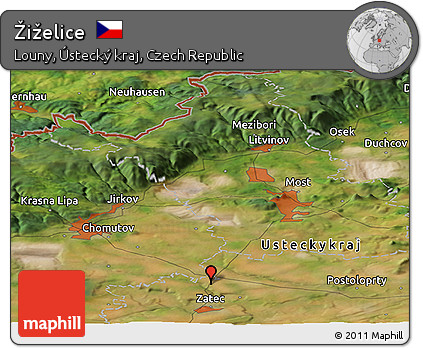 Satellite Panoramic Map of Žiželice