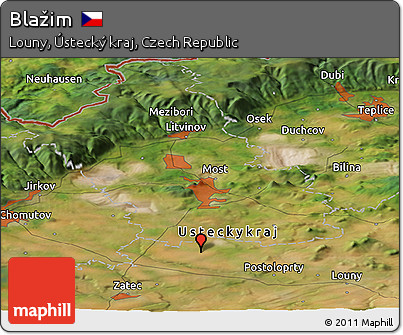 Satellite Panoramic Map of Blažim