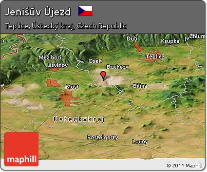 Satellite Panoramic Map of Jenišŭv Újezd