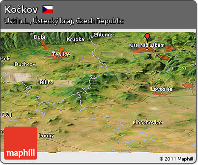 Satellite Panoramic Map of Kočkov