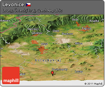 Satellite Panoramic Map of Levonice