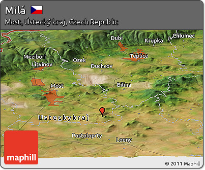Satellite Panoramic Map of Milá
