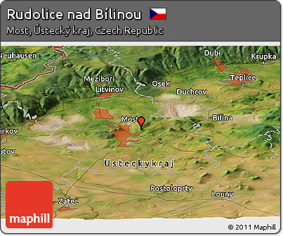 Satellite Panoramic Map of Rudolice Nad Bílinou