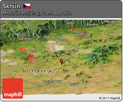 Satellite Panoramic Map of Skršín