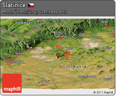 Satellite Panoramic Map of Slatinice