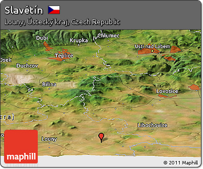 Satellite Panoramic Map of Slavětín