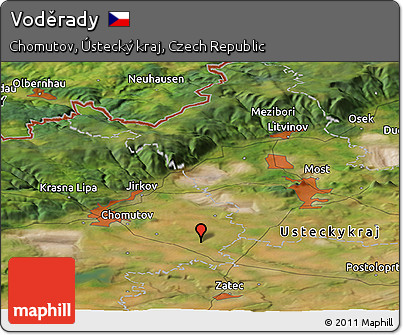 Satellite Panoramic Map of Voděrady