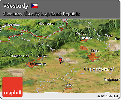 Satellite Panoramic Map of Všestudy