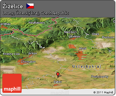 Satellite Panoramic Map of Žiželice