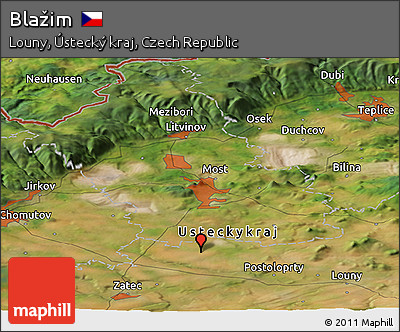 Satellite Panoramic Map of Blažim