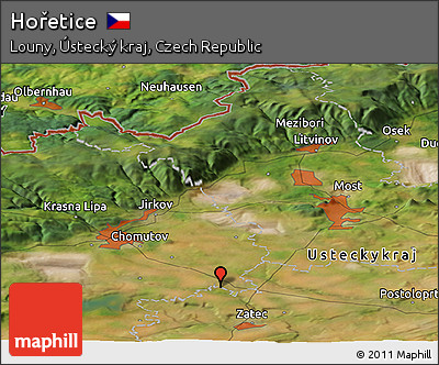 Satellite Panoramic Map of Hořetice