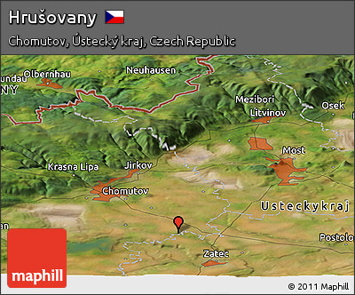 Satellite Panoramic Map of Hrušovany
